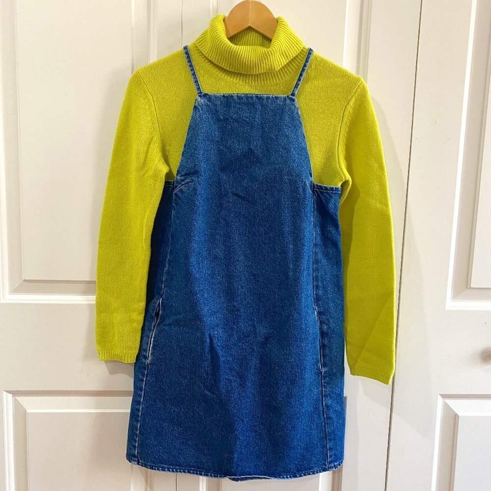 -Topshop Solid Color Demin Casual Sleeveless Mini Jean Dress US 4